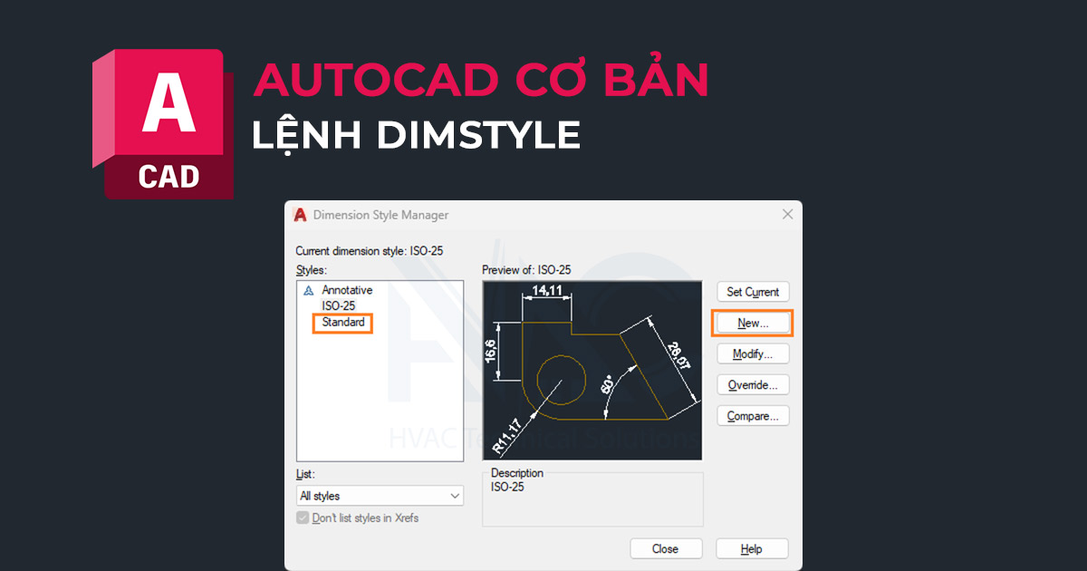 chỉnh dim trong CAD - Dimstyle AutoCAD