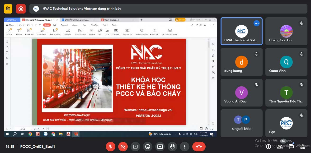 Khóa học thiết kế hệ thống PCCC và báo cháy - Trung Tâm Đào Tạo Cơ Điện HTS