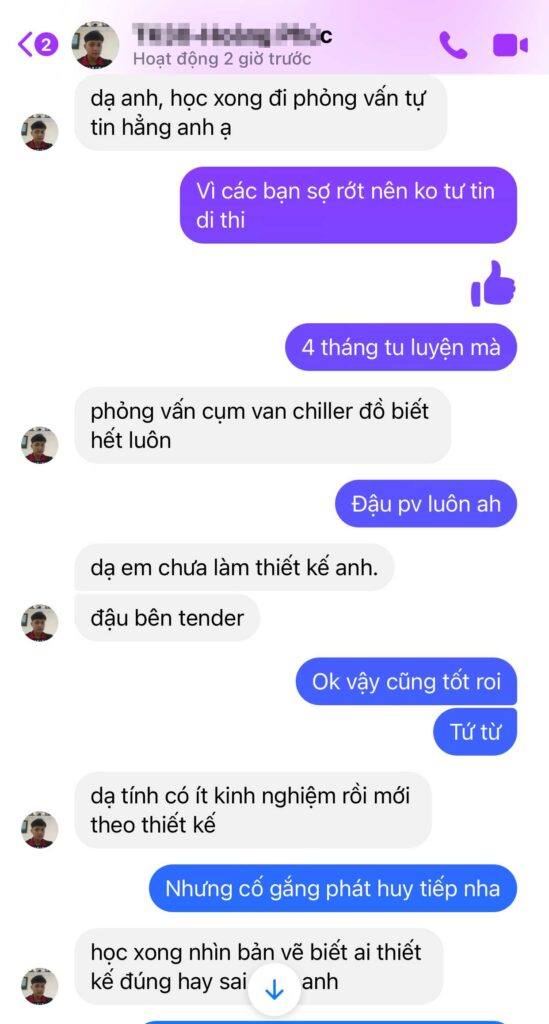 đánh giá khóa học thiết kế hệ thống điều hòa không khí thông gió của KS Vương Cam - Offline K30 (1)