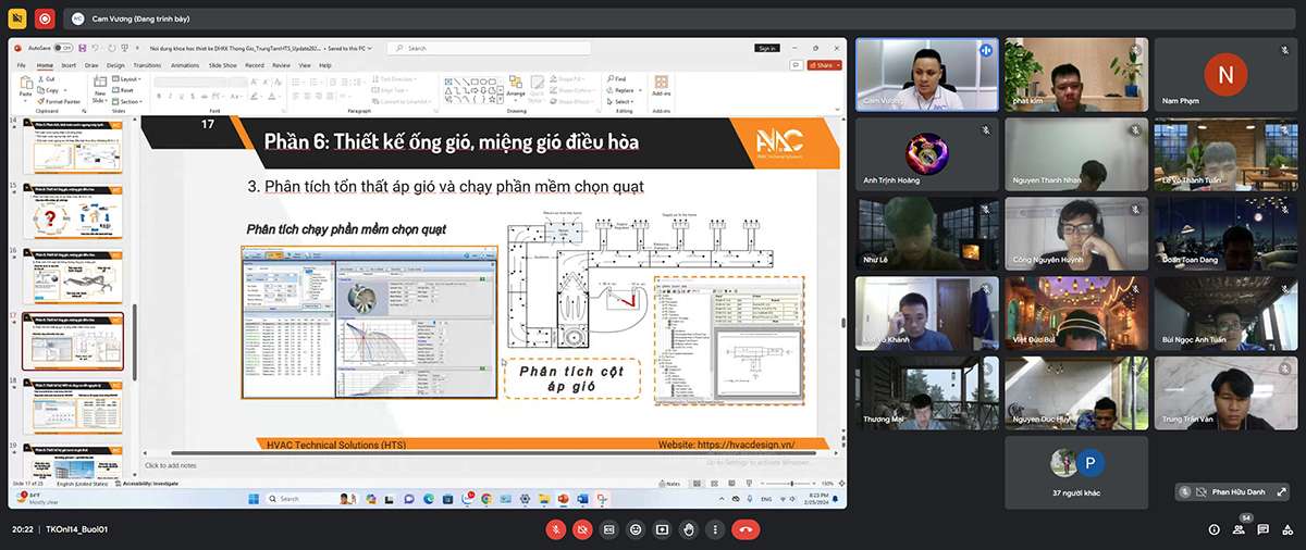 khóa học thiết kế hệ thống điều hòa không khí thông gió Online K14-2024