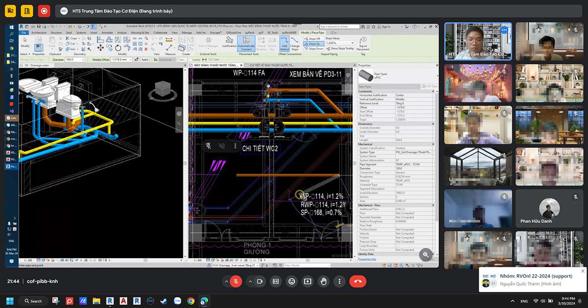 Revit MEP hệ thống cấp thoát nước