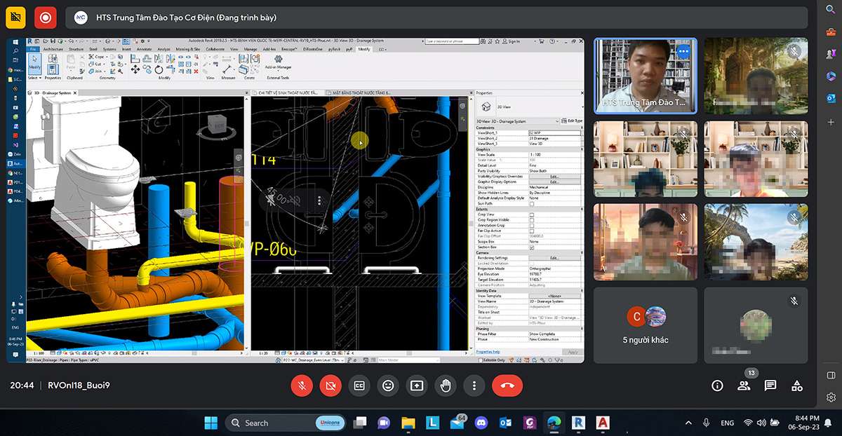 Thoát nước nhà vệ sinh trong Revit