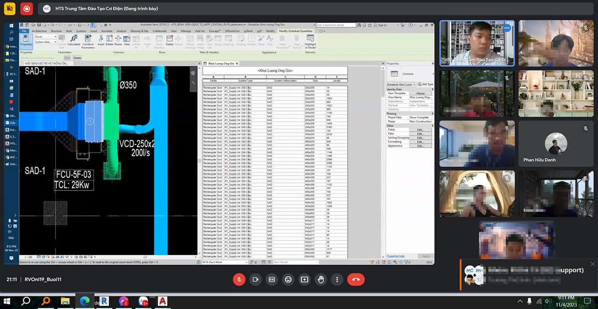 khóa học Revit MEP cho sinh viên