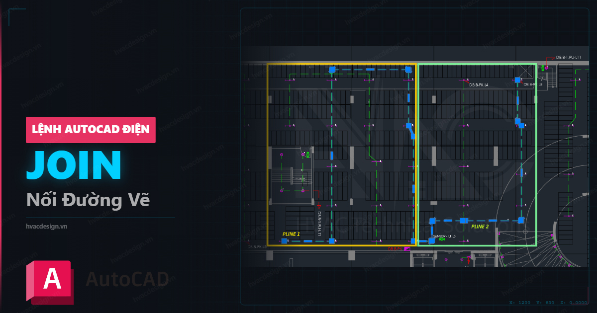 Lệnh JOIN AutoCAD – nối các đoạn PLINE rời thành polyline liên tục để bóc khối lượng cáp